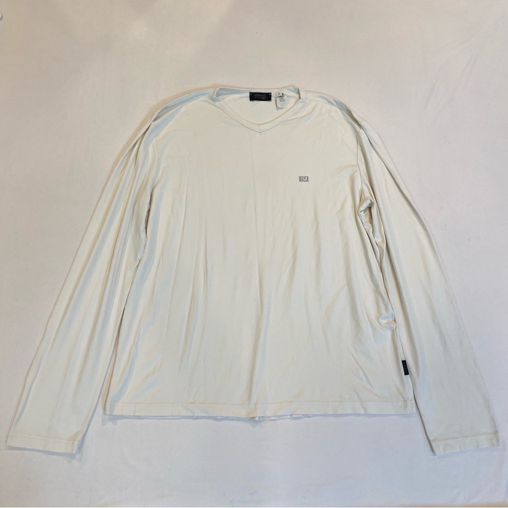 VERSACE Men's White Long Sleeve Shirt, 2XL